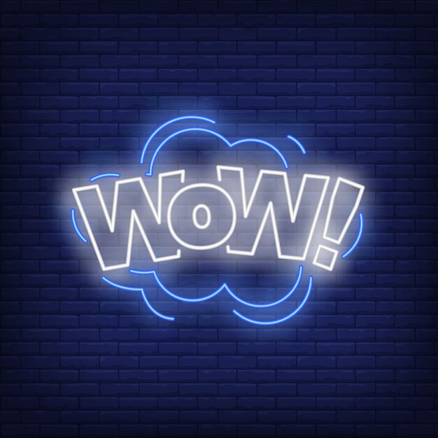Letrero de neón de letras WOW