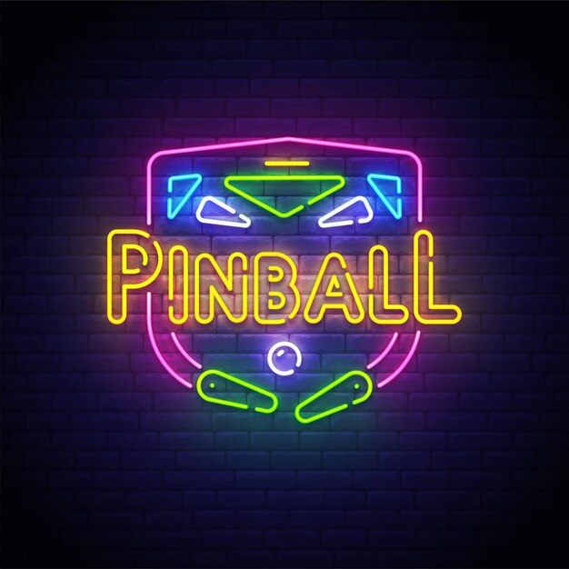 Letrero de neón de pinball