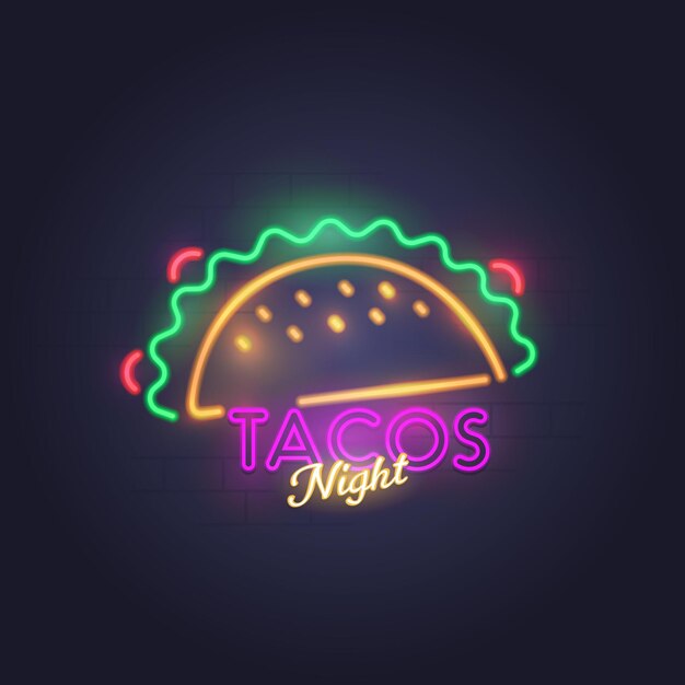 El letrero de neón de los tacos