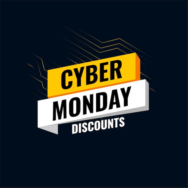 Letrero tecnológico de ofertas de Cyber Monday