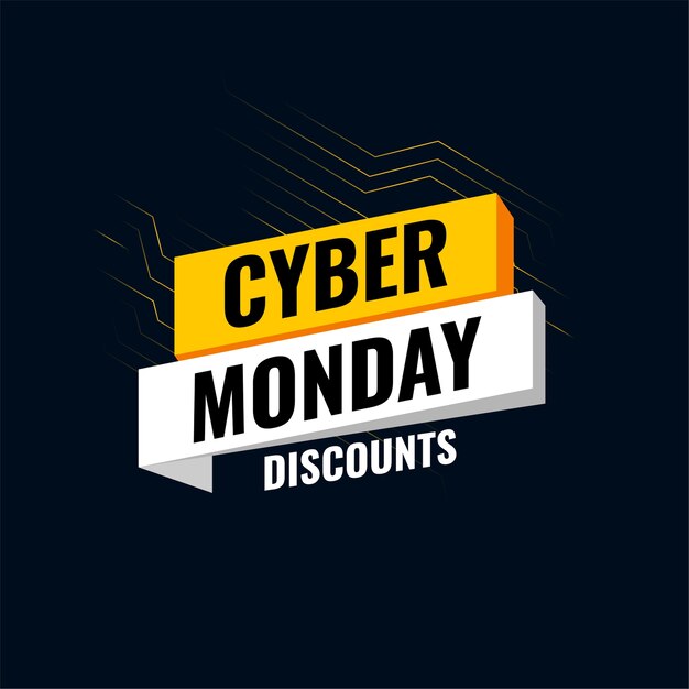 Letrero tecnológico de ofertas de Cyber Monday