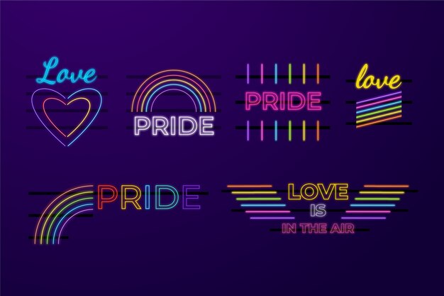 Letreros de neón para el día del orgullo