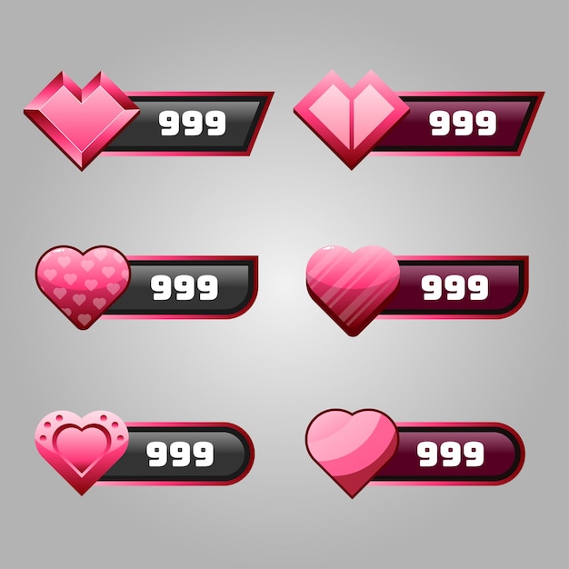 Letreros de números de corazón para juego