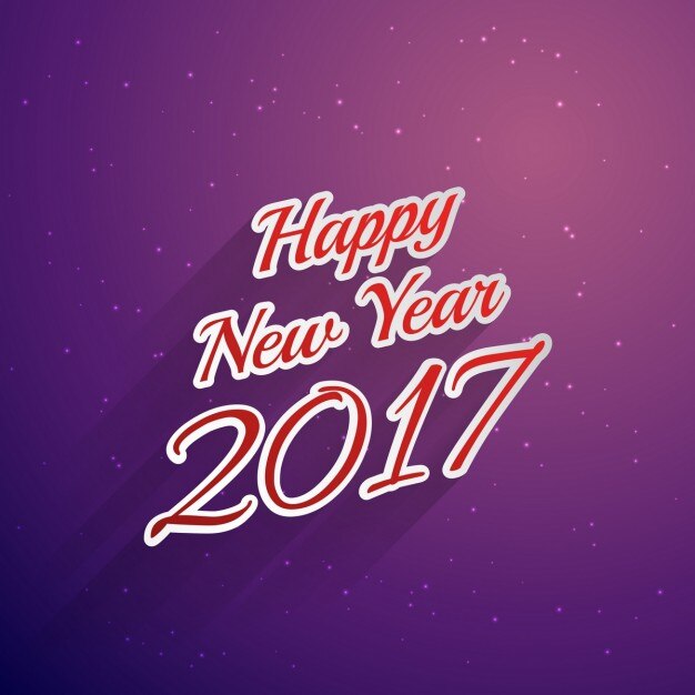 Lettering año nuevo sobre un fondo púrpura