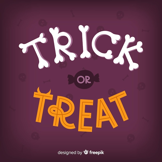 Vector gratuito lettering creativo de halloween de trick or treat