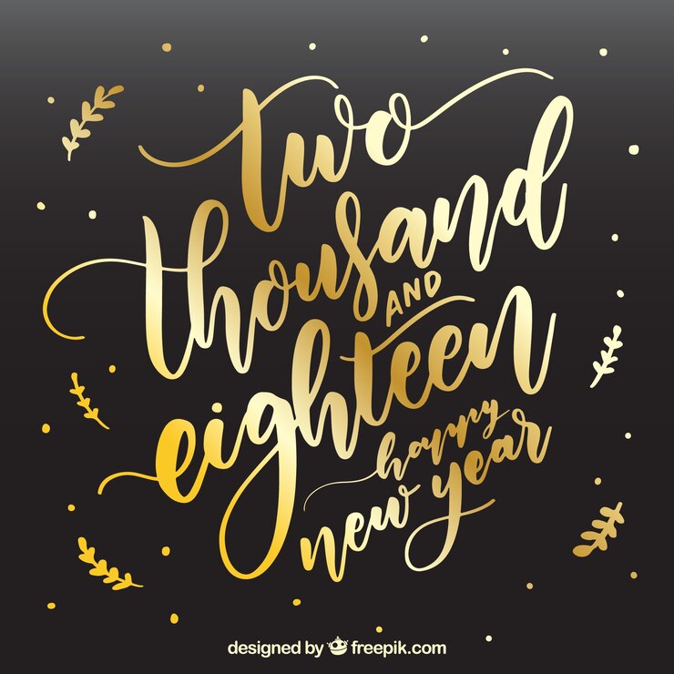 Vector gratuito lettering dorado de año nuevo