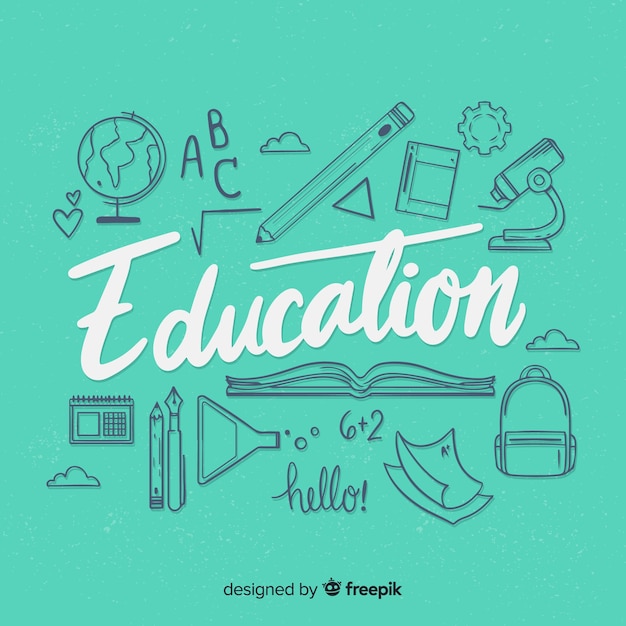 Vector gratuito lettering de educación