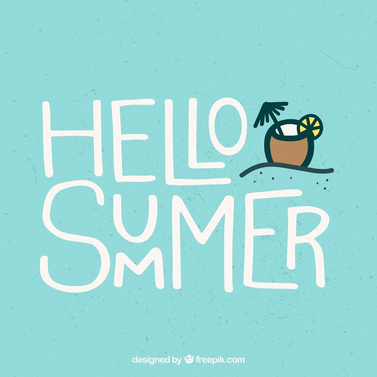 Vector gratuito lettering de hola verano en estilo hecho a mano