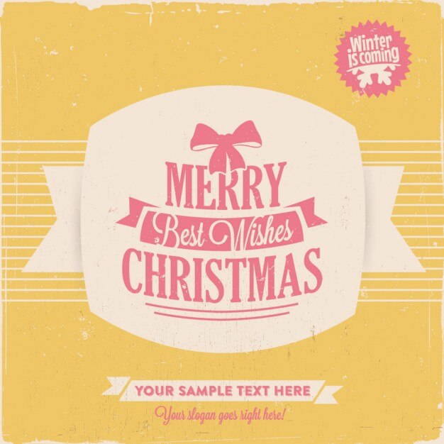 Vector gratuito lettering navidad con un fondo amarillo