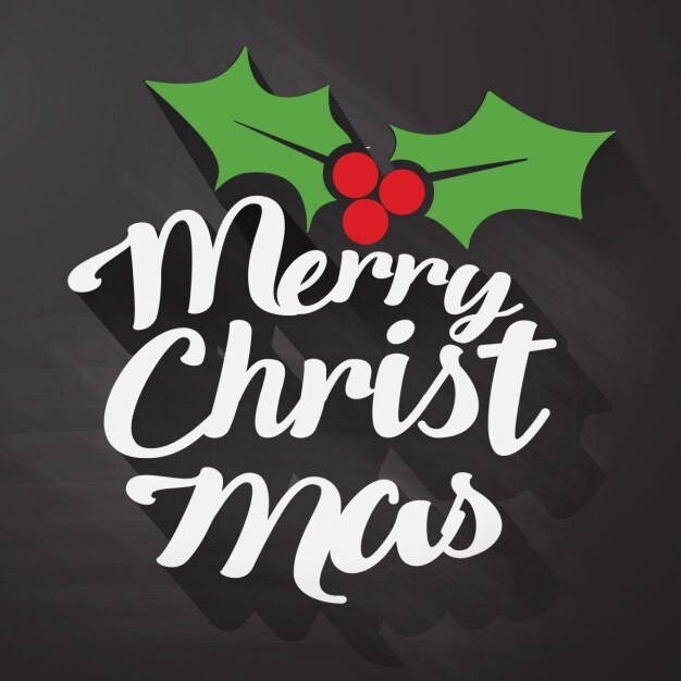 Lettering de navidad sobre un fondo negro