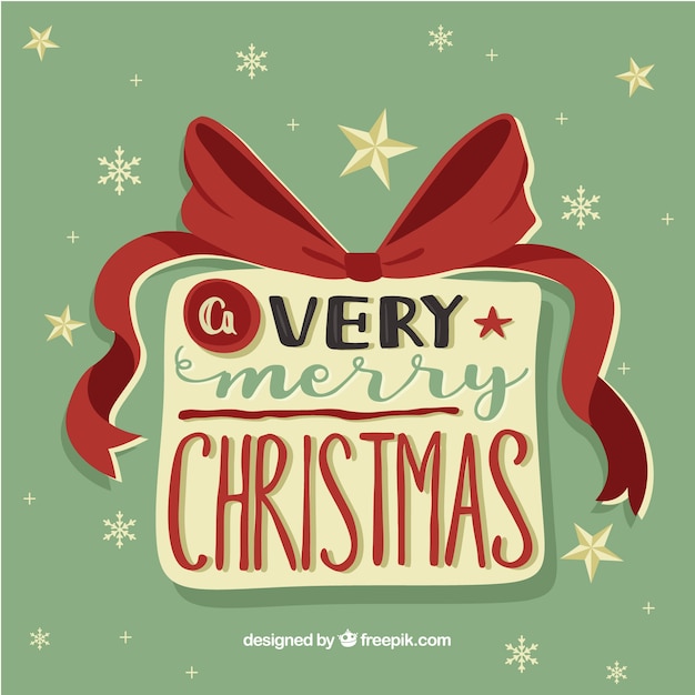 Vector gratuito lettering retro de regalo de navidad