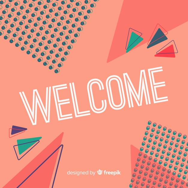 Lettering de welcome en estilo memphis