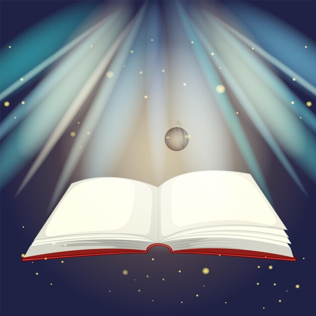 Un libro abierto con luz radiante