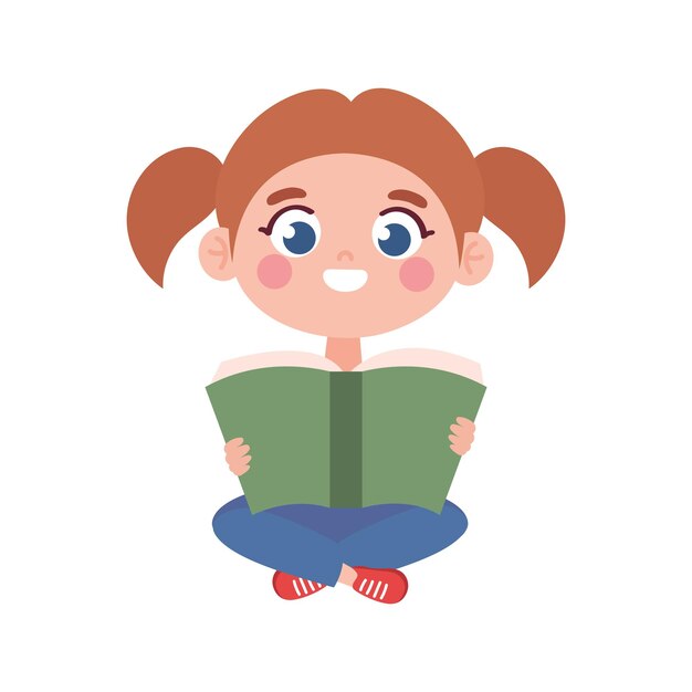 con el libro aislado en la chica blanca