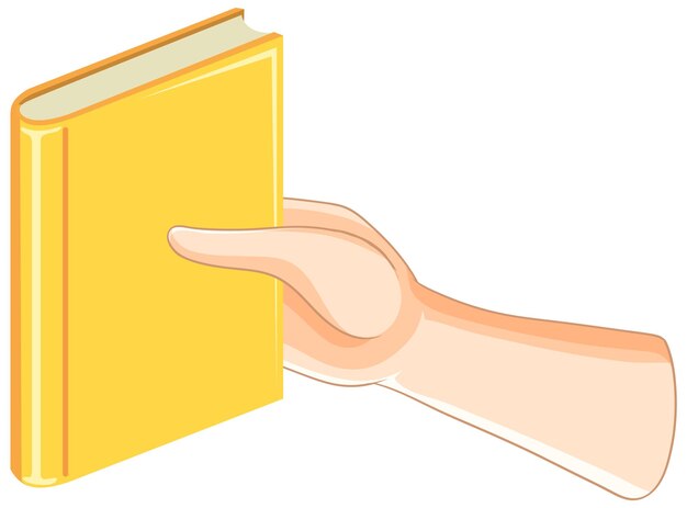 Con un libro amarillo en la mano
