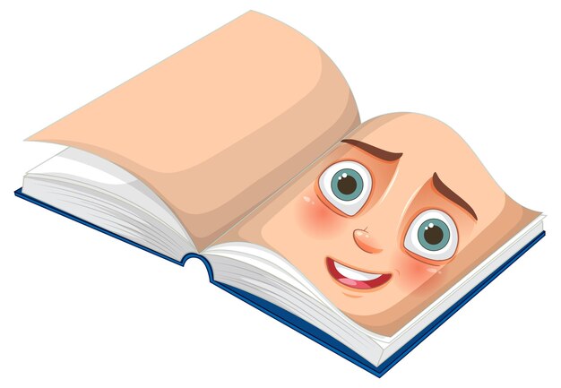 Libro animado con rostro humano