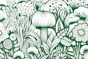 Vector gratuito libro para colorear estilo mano dibujar fondo floral botánico