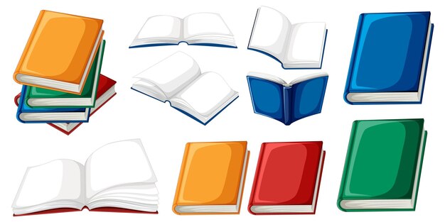 Libros coloridos y páginas abiertas
