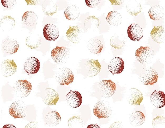 Vector gratuito lichi fruta patrón colorido vector vintage texturas