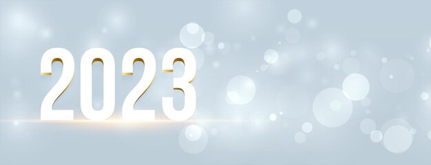 Limpie el banner del festival de año nuevo 2023 con efecto bokeh
