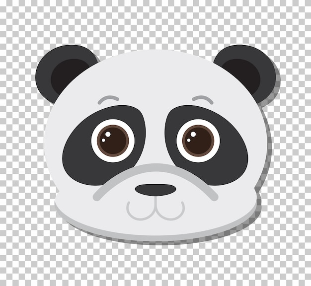 Vector gratuito linda cabeza de panda en estilo de dibujos animados plana