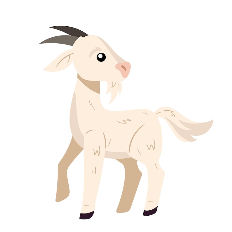 Vector gratuito linda cabra de granja de pie