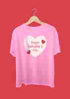 Vector gratuito linda camiseta pastel feliz día de san valentín