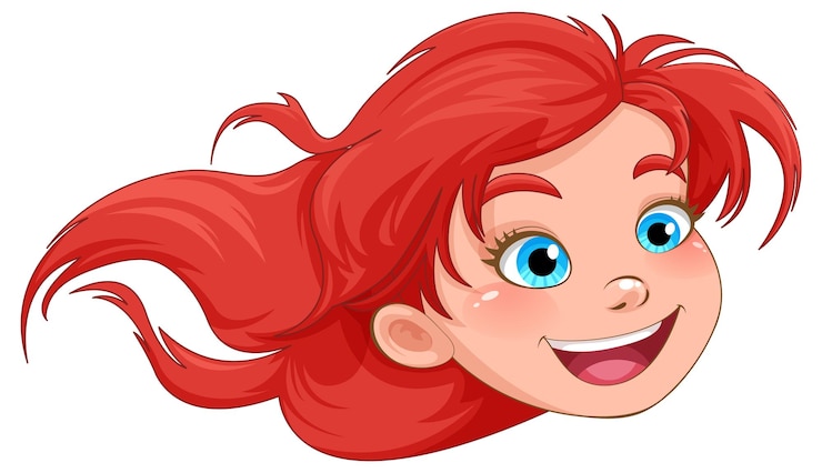 Vector gratuito linda chica cabeza sonriendo aislado