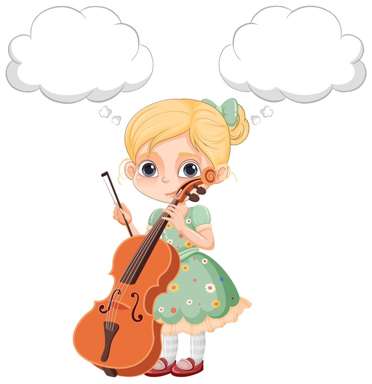 Vector gratuito linda chica tocando violonchelo
