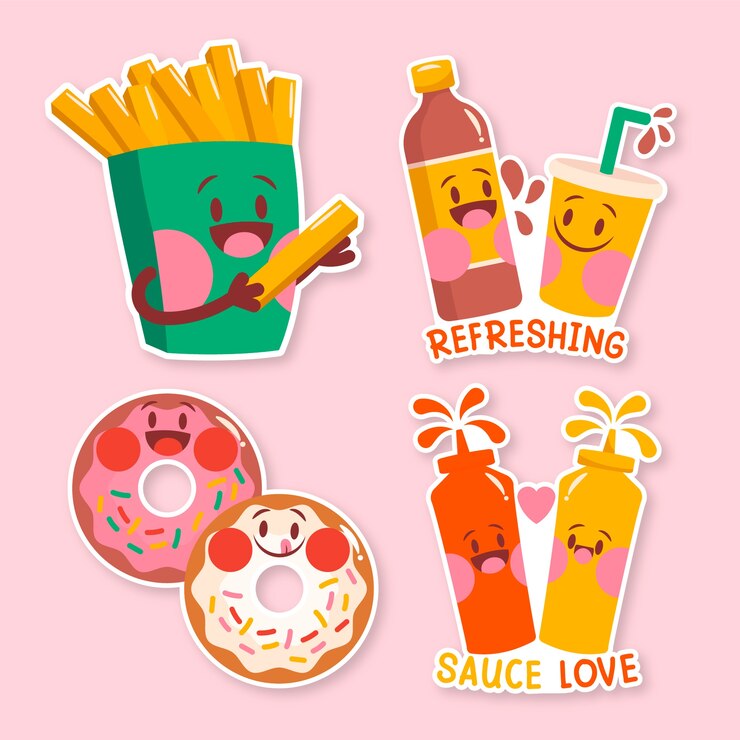 Vector gratuito linda colección de pegatinas