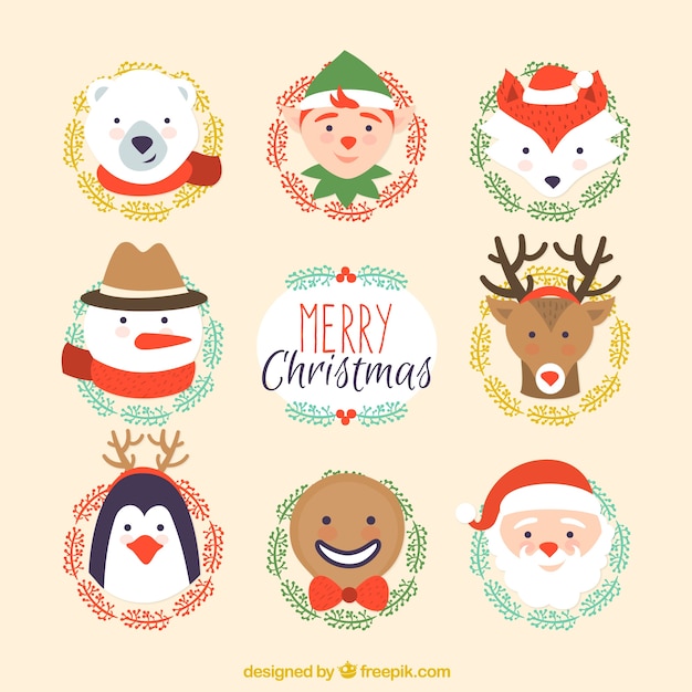 Linda colección de personajes de navidad