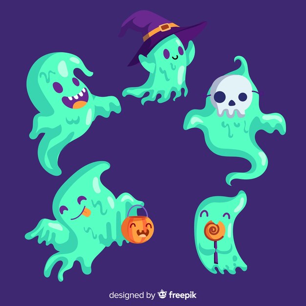 Linda y divertida colección de fantasmas de halloween