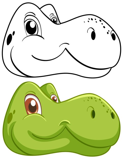 Una linda ilustración de la cabeza de un dinosaurio