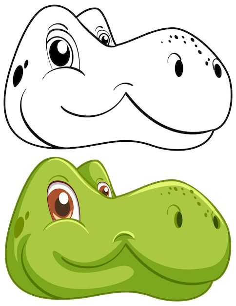 Una linda ilustración de la cabeza de un dinosaurio