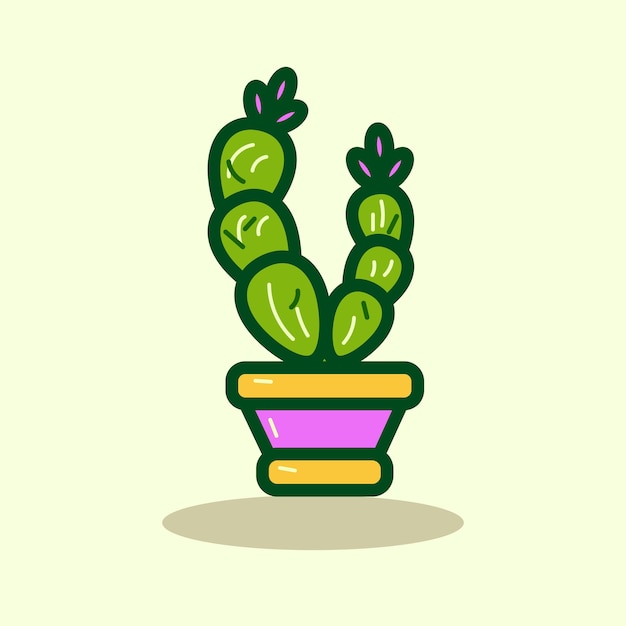 Vector gratuito linda ilustración de cactus