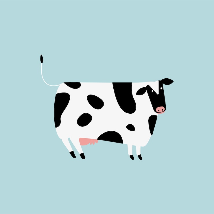 Vector gratuito linda ilustración de una vaca