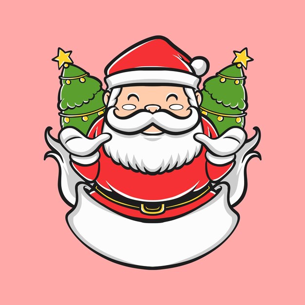 Linda ilustración de vector de personaje de canta claus
