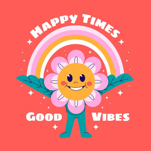 Linda ilustración de vibraciones positivas