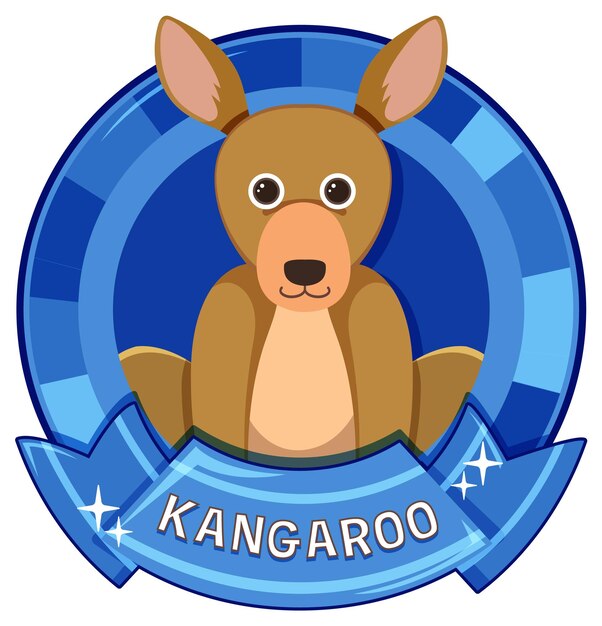 Linda insignia de dibujos animados de canguro