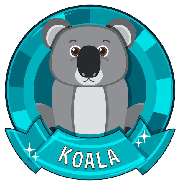 Vector gratuito linda insignia de dibujos animados de koala