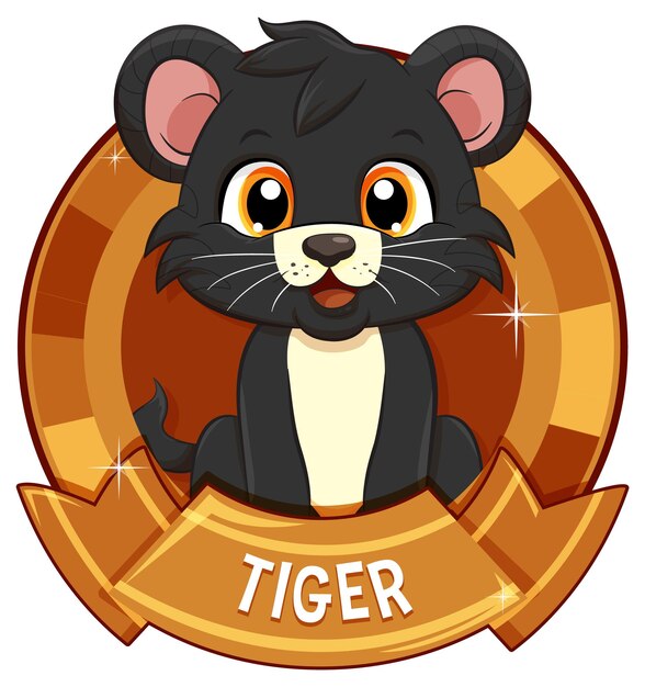 La linda insignia del vector de los cachorros de tigre