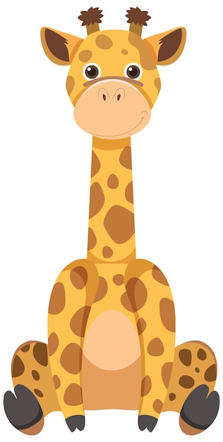 Linda jirafa en estilo plano