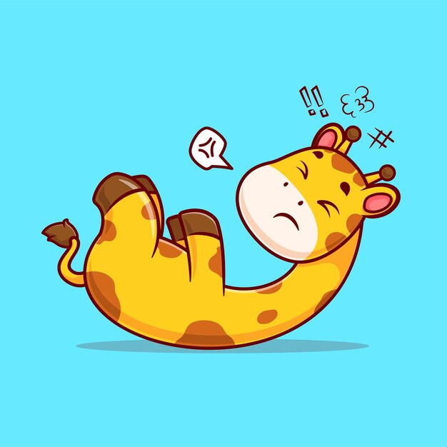Linda jirafa sentarse dibujos animados Vector icono ilustración Animal deporte icono concepto aislado plano
