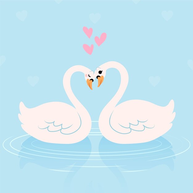 Linda pareja de animales del día de San Valentín