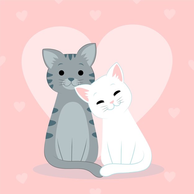 Una linda pareja de animales para el día de San Valentín.