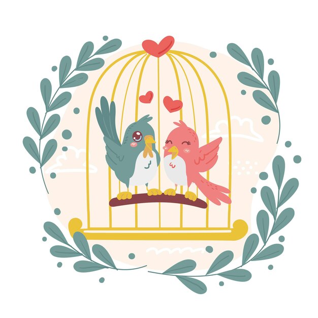 Una linda pareja de animales para el día de San Valentín.