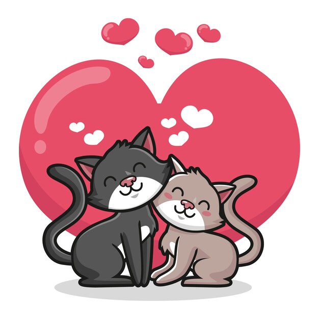 Linda pareja de animales de San Valentín