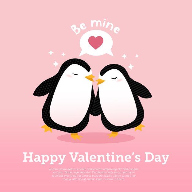 Linda pareja de animales de San Valentín