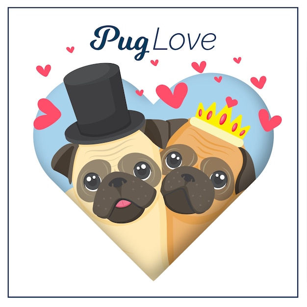 Vector gratuito linda pareja de animales de san valentín