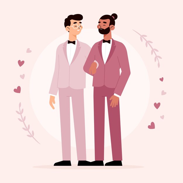 Linda pareja gay de boda